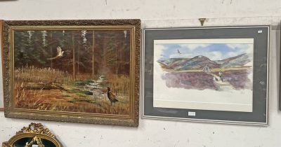 DORRIE PAINE, WALK IN THE HIGHLANDS, SIGNED IN PENCIL, FRAMED PRINT, TOGETHER WITH STANLEY DELLIMOR,