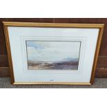 W SIMPSON CLOWE 'HIGHLAND LOCH SCENE' SIGNED GILT FRAMED WATERCOLOUR 22CM X 34 CM