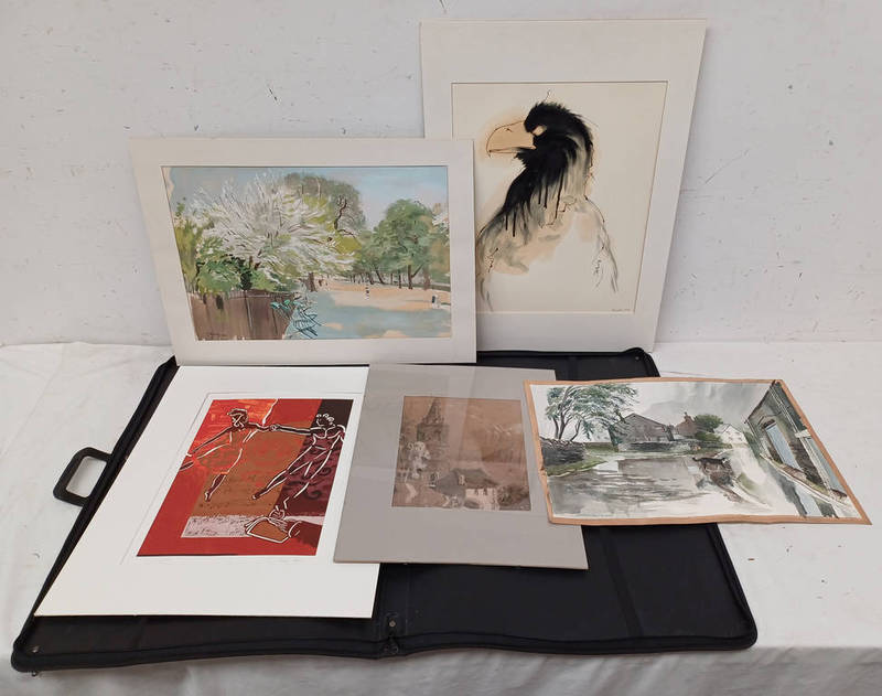 SELECTION OF UNFRAMED PRINTS, WATERCOLOUR, ETC TO INCLUDE; CISKA VANDER MEER, TRUST,