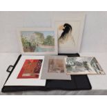 SELECTION OF UNFRAMED PRINTS, WATERCOLOUR, ETC TO INCLUDE; CISKA VANDER MEER, TRUST,