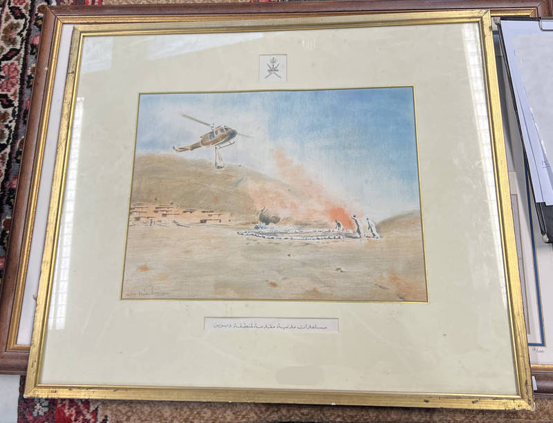 WILLIAMS CIVIL AID BEING DELIVERED TO DABARAYN LIMITED EDITION 72 / 100 GILT FRAMED PRINT 61CM X