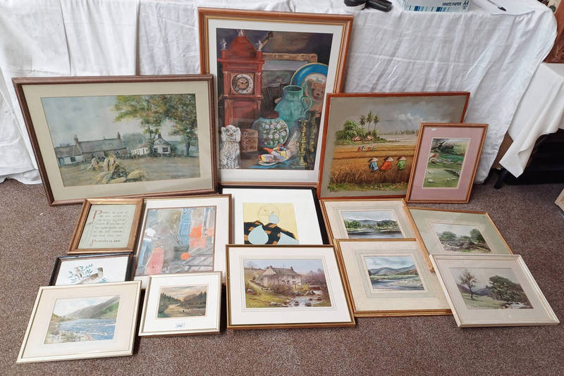 GOOD SELECTION OF WATERCOLOURS ETC TO INCLUDE ; G, SMYTH, 'THE GLASSBLOWER', SIGNED , WATERCOLOUR,