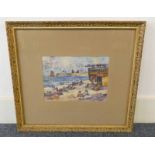 JAMES WATTERSON HERALD 'ARBROATH HARBOUR SCENE' SIGNED GILT FRAMED WATERCOLOUR 20 CM X 27 CM