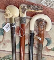 SKULL TOPPED NOVELTY WALKING CANE,