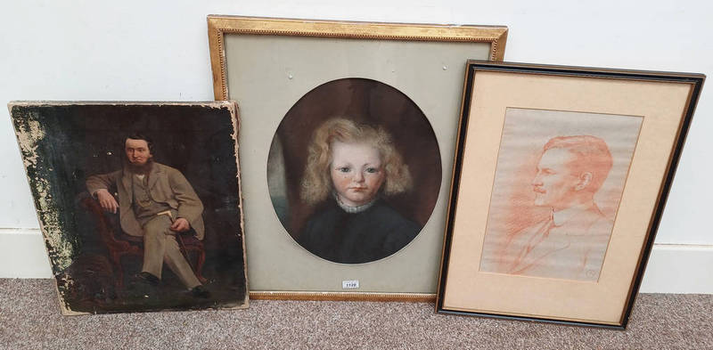 FRAMED PORTRAIT OF A GENTLEMAN INITIALLED H H,