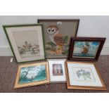 SELECTION OF PRINTS, OIL PAINTINGS ETC TO INCLUDE; META MESTON, LITTLE DOLLS, FRAMED PASTEL,