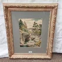 GEORGE MELVIN RENNIE BRIDGE OF DEE SIGNED GILT FRAMED WATERCOLOUR 33 X 24 CM