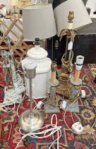 SELECTION OF CANDLESTICK STYLE LAMPS,