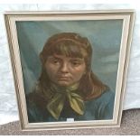 SCOTTISH SCHOOL, PORTRAIT OF A YOUNG WOMAN, UNSIGNED FRAMED OIL ON BOARD.