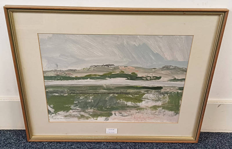 IRENE LESLEY MAIN - (ARR) COUNTRYSIDE SCENE SIGNED FRAMED WATERCOLOUR 31 X 43 CM