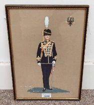 GILT FRAMED WATERCOLOUR DEPICTING 'SOLDIER OF THE 14/20 KINGS HUSSARS',