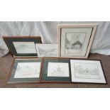 VARIOUS PENCIL DRAWINGS BY ANNE AVES TO INCLUDE ; BOLTON ABBEY 2006,