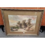 HENRY HARRIS LINES FAMILY CAMPING SIGNED & DATED 1885 GILT FRAMED WATERCOLOUR 46 X 68 CM