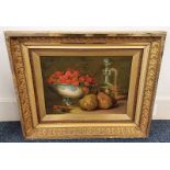 G UMSWORTH STILL LIFE OF FRUIT SIGNED GILT FRAMED OIL PAINTING 28 X 39 CM