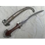 NORTH AFRICAN JAMBIYA WITH 22CM LONG CURVED DOUBLE EDGED BLADE,