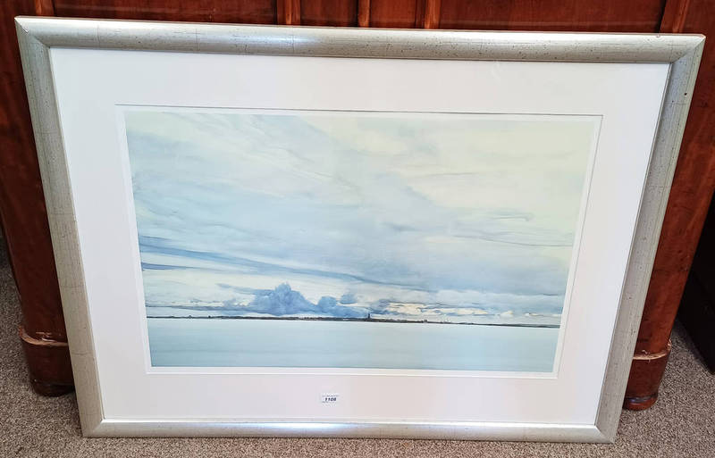 JAMES MORRISON VIEW OF MONTROSE OVER BASIN SIGNED IN PENCIL FRAMED PRINT,