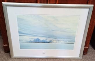 JAMES MORRISON VIEW OF MONTROSE OVER BASIN SIGNED IN PENCIL FRAMED PRINT,