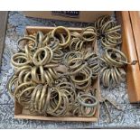 SELECTION OF GILT METAL CURTAIN RINGS & MOUNTS