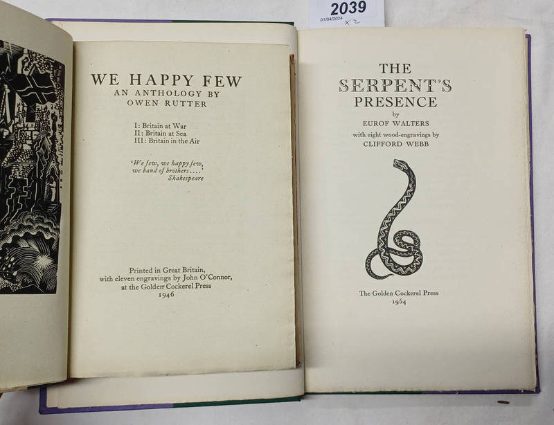 THE SERPENTS' PRESENCE BY EUROF WALTERS WITH EIGHT WOOD-ENGRAVINGS BY CLIFFORD WEBB,
