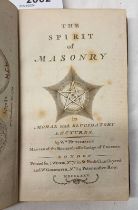 THE SPIRIT OF MASONRY IN MORAL & ELUCIDATORY LECTURES BY WILLIAM HUTCHINSON,