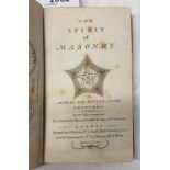 THE SPIRIT OF MASONRY IN MORAL & ELUCIDATORY LECTURES BY WILLIAM HUTCHINSON,