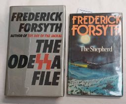 THE SHEPARD BY FREDERICK FORSYTH, SIGNED, WITH DUST JACKET AND THE ODESSA FILE BY FREDERICK FORSYTH,