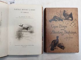 NATURAL HISTORY & SPORT IN MORAY BY CHARLES ST JOHN, HALF LEATHER BOUND - 1882,