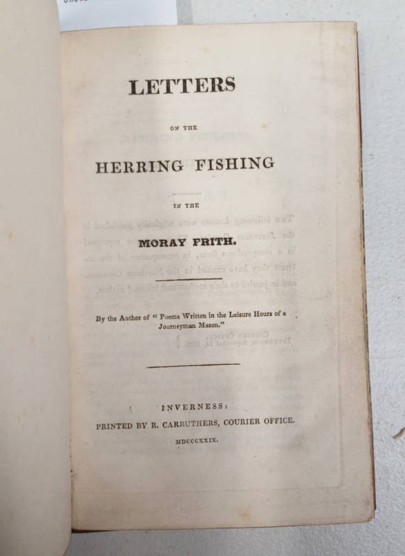 LETTERS ON THE HERRING FISHING IN THE MORAY FRITH BY HUGH MILLER,