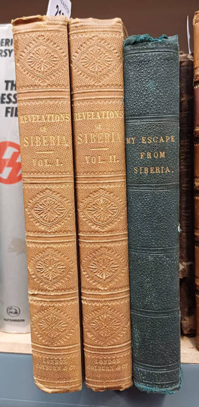 REVELATIONS OF SIBERIA BY A BANISHED LADY,EDITED BY COLONEL LACH SZYRMA, IN 2 VOLUMES - 1853,