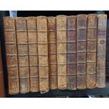 THE SPECTATOR IN 9 FULLY LEATHER BOUND VOLUMES - 1744 & 1 OTHER VOL.