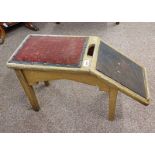 20TH CENTURY OAK SHOE SHINERS STOOL ON SQUARE TAPERED SUPPORTS