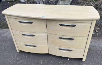 BEECH WOOD CHEST OF 6 DRAWERS,
