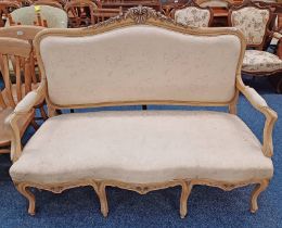 LATE 19TH CENTURY SOFA WITH PADDED BACK & SHAPED SUPPORTS,