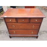 STAG MAHOGANY CHEST OF 3 SHORT OVER 2 LONG DRAWERS.