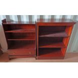 STAG MAHOGANY OPEN BOOKCASE WITH SINGLE DRAWER TO BASE & ONE OTHER BOOKCASE