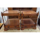 PAIR OF 19TH CENTURY STYLE MAHOGANY LAMP TABLES WITH SINGLE DRAWER TO BASE,