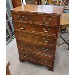 LATE 19TH CENTURY MAHOGANY CHEST OF 5 GRADUATED DRAWERS,