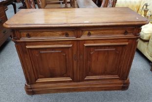 OAK SIDEBOARD WITH 2 DRAWERS OVER 2 PANEL DOORS - 90 CM TALL X 132 CM WIDE