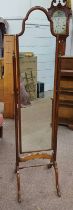 20TH CENTURY MAHOGANY CHEVAL MIRROR - 162 CM TALL