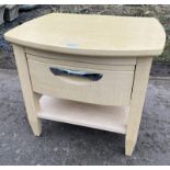 BEECH WOOD BEDSIDE TABLE WITH SINGLE DRAWER - 48 CM TALL X 58 CM WIDE