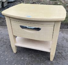 BEECH WOOD BEDSIDE TABLE WITH SINGLE DRAWER - 48 CM TALL X 58 CM WIDE