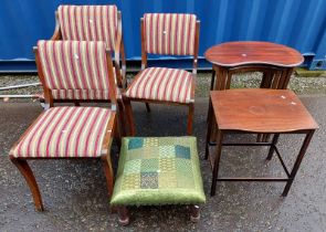 SET OF 3 MAHOGANY DINING CHAIRS INCLUDING ONE ARMCHAIR BY BERESFORD & HICKS LONDON,