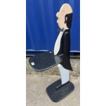 PAINTED DUMB WAITER ON RECTANGULAR BASE - 97 CM TALL