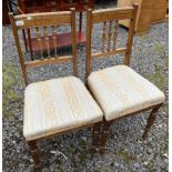 PAIR OF 19TH CENTURY HAND CHAIRS ON TURNED SUPPORTS