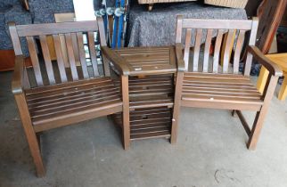 STAINED PINE GARDEN LOVE CHAIRS