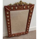 LATE 20TH CENTURY KINGWOOD FRAMED MIRROR WITH PORCELAIN PANELS & GILT METAL MOUNTS,