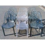 SET OF 4 LEISURE MOD 'CORNELIA' PLASTIC DINING CHAIRS & 2 OTHER LEISURE MOD CHAIRS