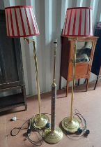 2 METAL ADJUSTABLE STANDARD LAMPS AND ONE OTHER STANDARD LAMP