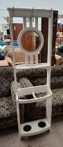 PAINTED MIRROR BACK HALL STAND,