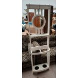 PAINTED MIRROR BACK HALL STAND,